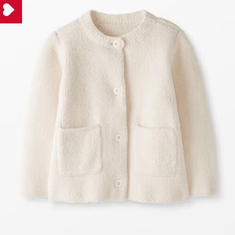 Hanna Andersson Marshmallow Cardigan in Ecru size 2T